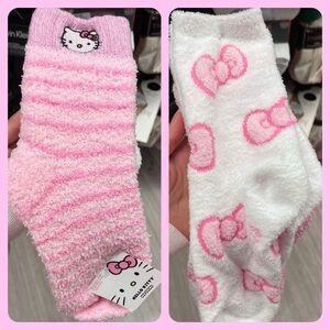SOLD! Hello Kitty 2 pack Pink Fuzzy Socks